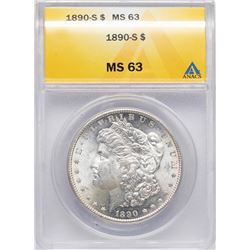 1890-S $1 Morgan Silver Dollar Coin ANACS MS63