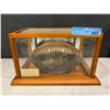 Image 1 : REAL VINTAGE FOOTBALL IN GLASS DISPLAY CASE
