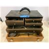 Image 2 : VINTAGE WOODEN TOOLBOX W/TOOLS