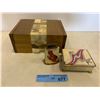 Image 1 : 2 X ANTIQUE JEWELLRY BOXES, & ONE ANTIQUE LIGHTER
