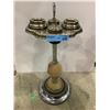 Image 1 : ANTIQUE STANDING ASHTRAY (SILVER W/MARBLE STEM)