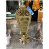 Image 1 : VTG PEACOCK FAN METAL BRASS FIREPLACE SCREEN