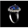 Image 4 : 6.41 ctw Tanzanite and Diamond Ring - 14KT White Gold