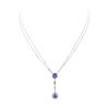 Image 2 : 8.10 ctw Tanzanite and Diamond Pendant And Chain - 18KT White Gold