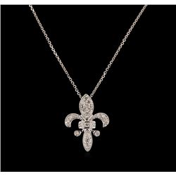 0.21 ctw Diamond Pendant With Chain - 14KT White Gold