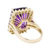 Image 3 : 14.01 ctw Amethyst And Diamond Ring - 14KT Yellow Gold
