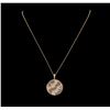 1.65 ctw Brown and White Diamond Pendant & Chain - 14KT Rose Gold