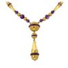 20.00 ctw Amethyst Hand-made Vintage Necklace - 18KT Yellow Gold