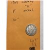 Image 1 : 1905 Liberty Head V Nickel Fine Grade Nice Early US Coin