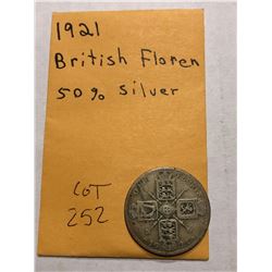 1921 Silver British Floren Nice Early GB Coin