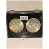 Image 2 : Set of 2 1964 Silver Kennedy Half Dollars Collection in Case