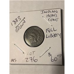 1883 Indian Head Cent Beautiful MS High Grade