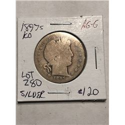 Extremely Rare Key Date 1897 S Silver Barber Half Dollar with Writing etched into coin