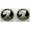 Image 1 : 1988 & 1990 PROOF AMERICAN SILVER EAGLES