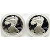 Image 1 : 1989 & 1995 PROOF AMERICAN SILVER EAGLES