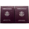 Image 4 : 1989 & 1995 PROOF AMERICAN SILVER EAGLES