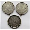Image 2 : 3-SILVER DOLLARS IN BEZELS; 1921-D, 1880-O, 1923-S