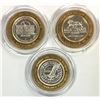 Image 2 : 3-$10 GAMING CASINO TOKENS SILVER .999 LAS VEGAS