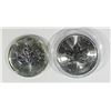Image 1 : 1990 & 2015 CANADA 1oz SILVER MAPLE LEAF
