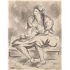 Image 1 : Laurent Marcel Salinas, Mother and Child 325, Wash and Ink Drawing