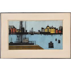 Hans Behrens, Freihafen, Woodcut