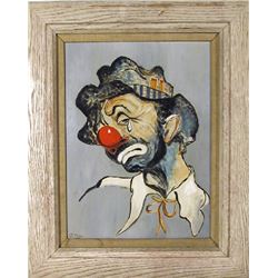 A. May, Sad Clown, Oil Painting