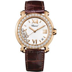 Happy Sport 36MM Quartz RG with Diamond Bezel ON Strap Model #277473/5001