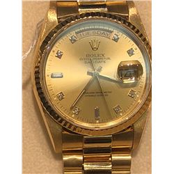 ROLEX 18K DAY-DATE 18238 DIAMOND DIA