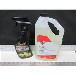 New 1.9 liter Car Wash Liquid and Meguires Quik Wax 15.2oz