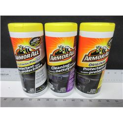 3 New Armor All Protectant Wipes & Cleaning Wipes