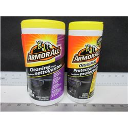2 New Armor All Wipes / 1 large 50ct Cleaning Wipes & 1 25 Protectant Wipes