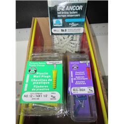 Large bundle of Wall Anchors with Screws / see pics for exact sizes