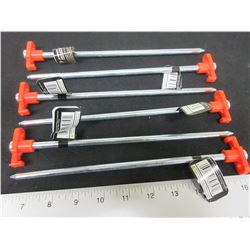 6 New Heavy Duty Steel Tent Pegs 10" long x 1/4" thick / for Hard ground