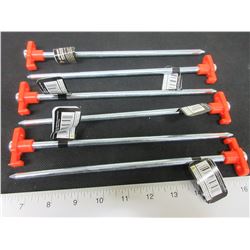6 New Heavy Duty Steel Tent Pegs 10" long x 1/4" thick / for Hard ground