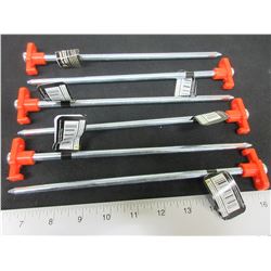 6 New Heavy Duty Steel Tent Pegs 10" long x 1/4" thick / for Hard ground