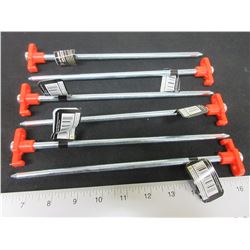 6 New Heavy Duty Steel Tent Pegs 10" long x 1/4" thick / for Hard ground