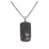 Image 1 : David Yurman 2.50 ctw Black Diamond Dog Tag Pendant with Chain - Sterling Silver