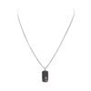 Image 2 : David Yurman 2.50 ctw Black Diamond Dog Tag Pendant with Chain - Sterling Silver