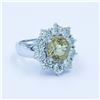 Image 4 : 3.00 ctw Citrine and Diamond Ring - 14KT White Gold