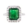 Image 2 : 4.86 ctw Emerald and Diamond Ring - 14KT White Gold