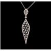 0.86 ctw Diamond Pendant With Chain - 14KT White Gold