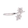 0.20 ctw Diamond Floral Motif Ring - 18KT White Gold