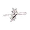 Image 2 : 0.20 ctw Diamond Floral Motif Ring - 18KT White Gold