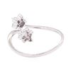 Image 3 : 0.20 ctw Diamond Floral Motif Ring - 18KT White Gold