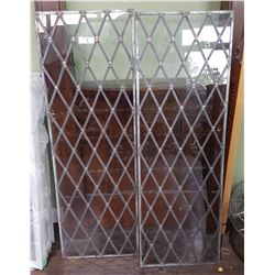 PAIR OF VINTAGE LEADED GLASS WINDOWS