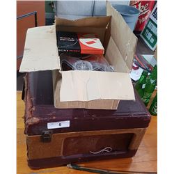 VINTAGE WEBCOR REEL TO REEL W/BOX OF REELS