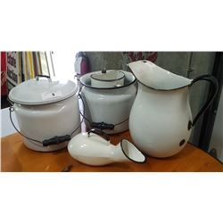 5 PCS OF VINTAGE ENAMLE WARE