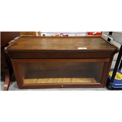 ANTIQUE OAK SINGLE TIER BARRISTER BOOKCASE