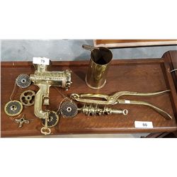 VINTAGE RELIANCE BRASS MEAT GRINDER