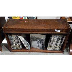 ANTIQUE OAK SINGLE TIER BARRISTER BOOKCASE